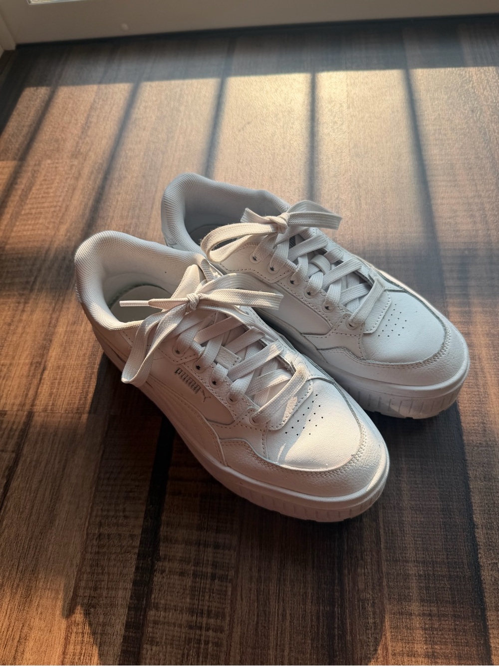 Puma White Low-Top Platform Sneakers